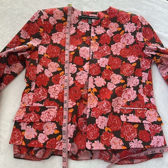 Women’s Silk Blazer Silk Sleeveless Top Floral Tapestry Feminine Office Set 8P - Picture 8 of 15